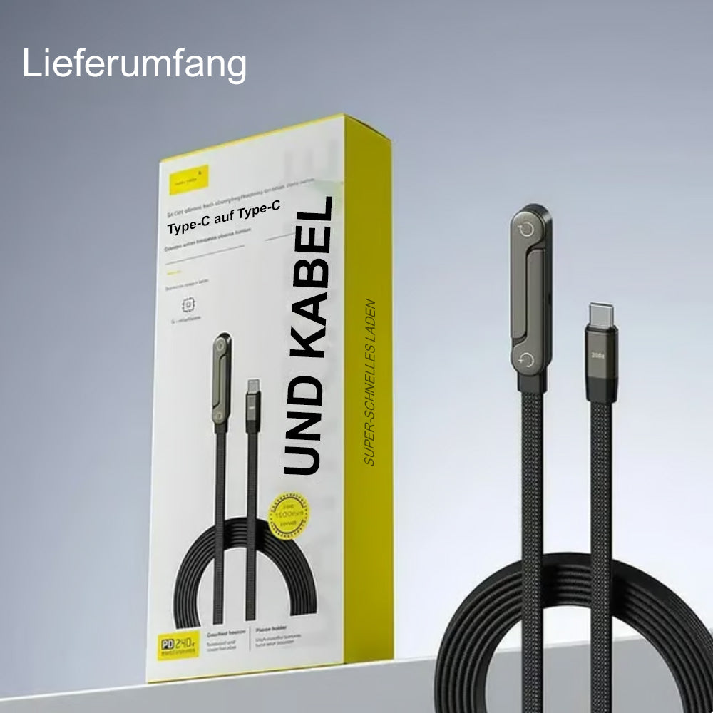 ⚡🔋MFi-zertifiziertes 2-in-1-Schnellladekabel mit integriertem Handy-Ständer – Ultraschnelle 240 W Leistung, offiziell von Apple autorisiert✅