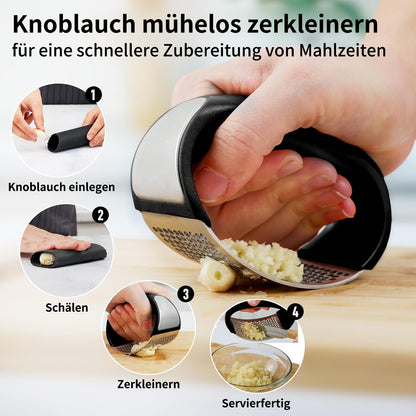 ✨ Profi Edelstahl Knoblauchpresse – Manuelle Wippe für Knoblauch & Ingwer (Spülmaschinenfest)