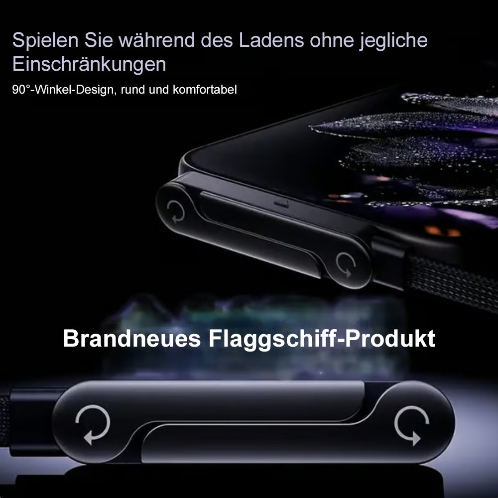 ⚡🔋MFi-zertifiziertes 2-in-1-Schnellladekabel mit integriertem Handy-Ständer – Ultraschnelle 240 W Leistung, offiziell von Apple autorisiert✅