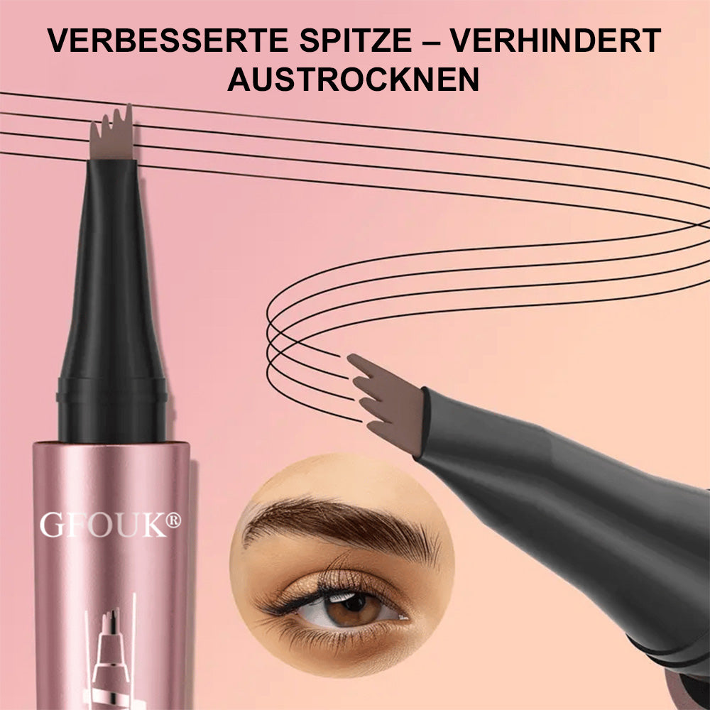 🪄3D Microblading Augenbrauenstift (4 Spitzen) – Wasserfest, Wischfest & Natürlicher Look – 24h Halt