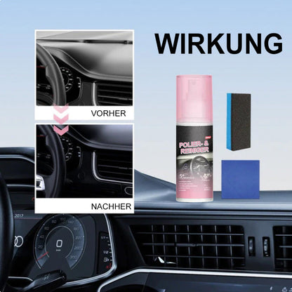 🆙🚗 Auto-Innenraum-Tiefenpflege & Reiniger – Frischt Kunststoff & Leder auf (Inkl. Schwamm & Tuch)