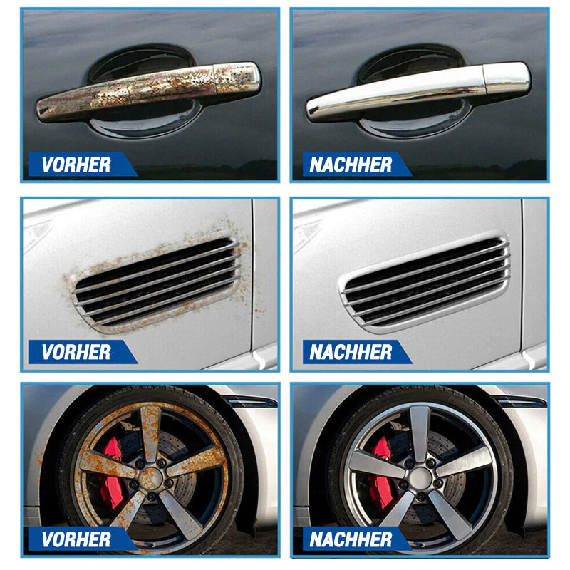 🚗 Auto Flugrostentferner & Rostlöser Spray – Entfernt Eisenpartikel & Bremsstaub ✨ (Lackschonend)