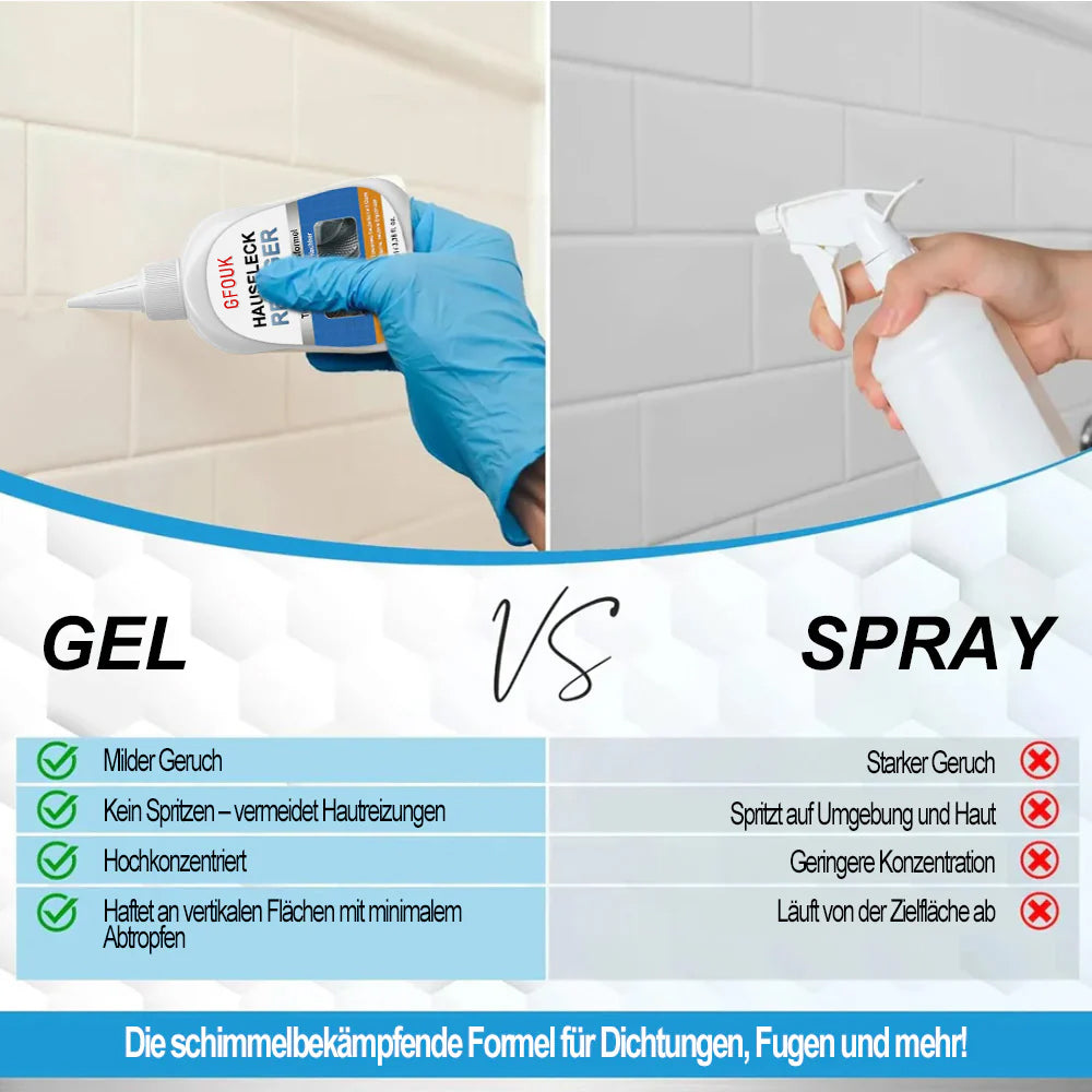 ✨ Magic Schimmel-Entferner Gel – Beseitigt Schwarzschimmel & Stockflecken auf Silikonfugen, Fliesen & Duschen (Ohne Schrubben)