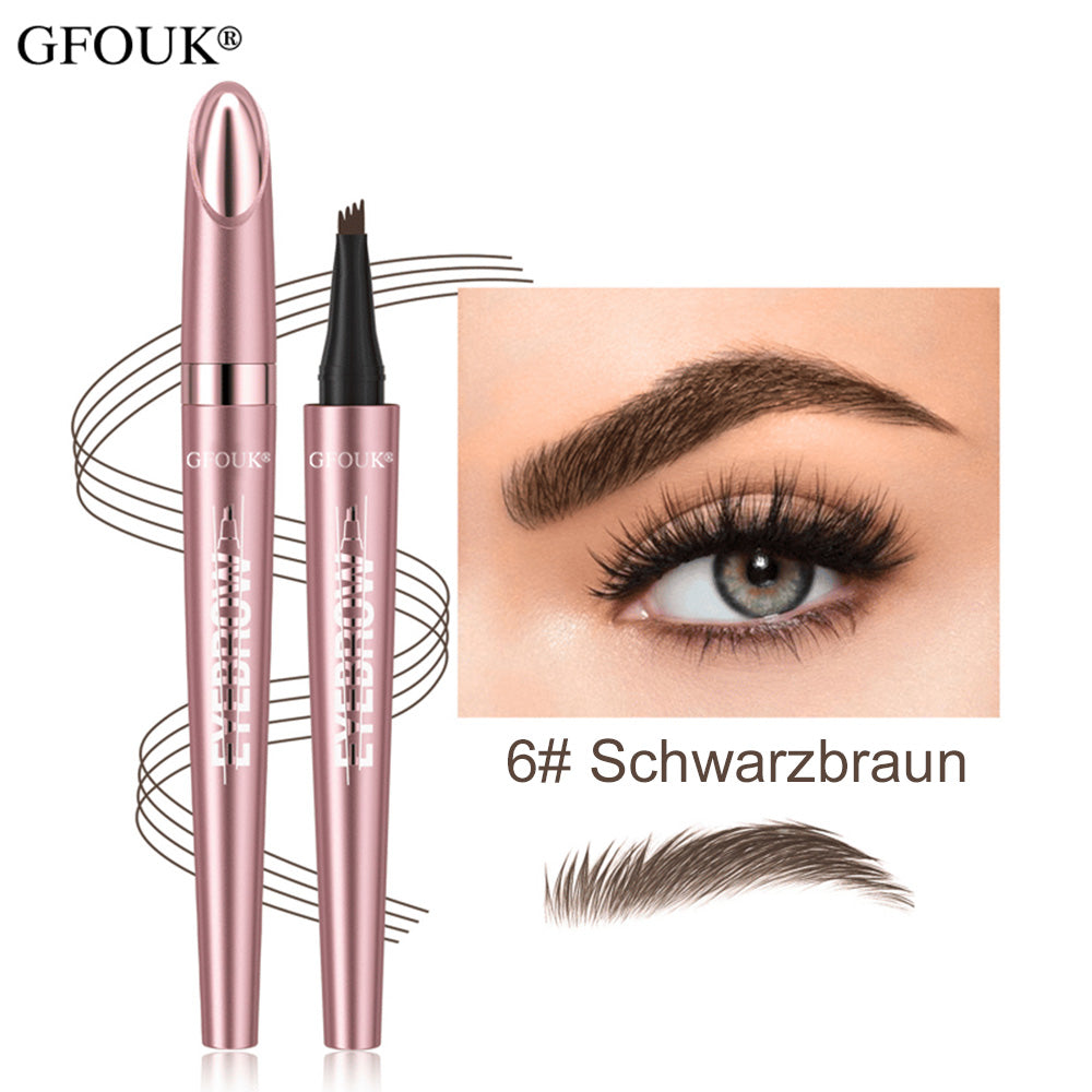 🪄3D Microblading Augenbrauenstift (4 Spitzen) – Wasserfest, Wischfest & Natürlicher Look – 24h Halt