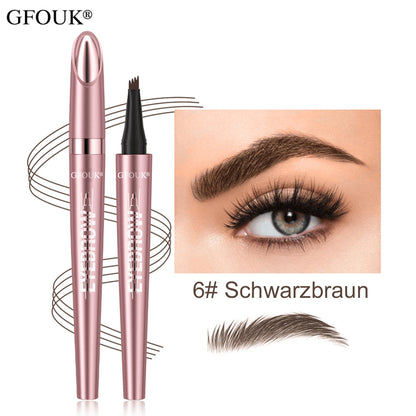 🪄3D Microblading Augenbrauenstift (4 Spitzen) – Wasserfest, Wischfest & Natürlicher Look – 24h Halt