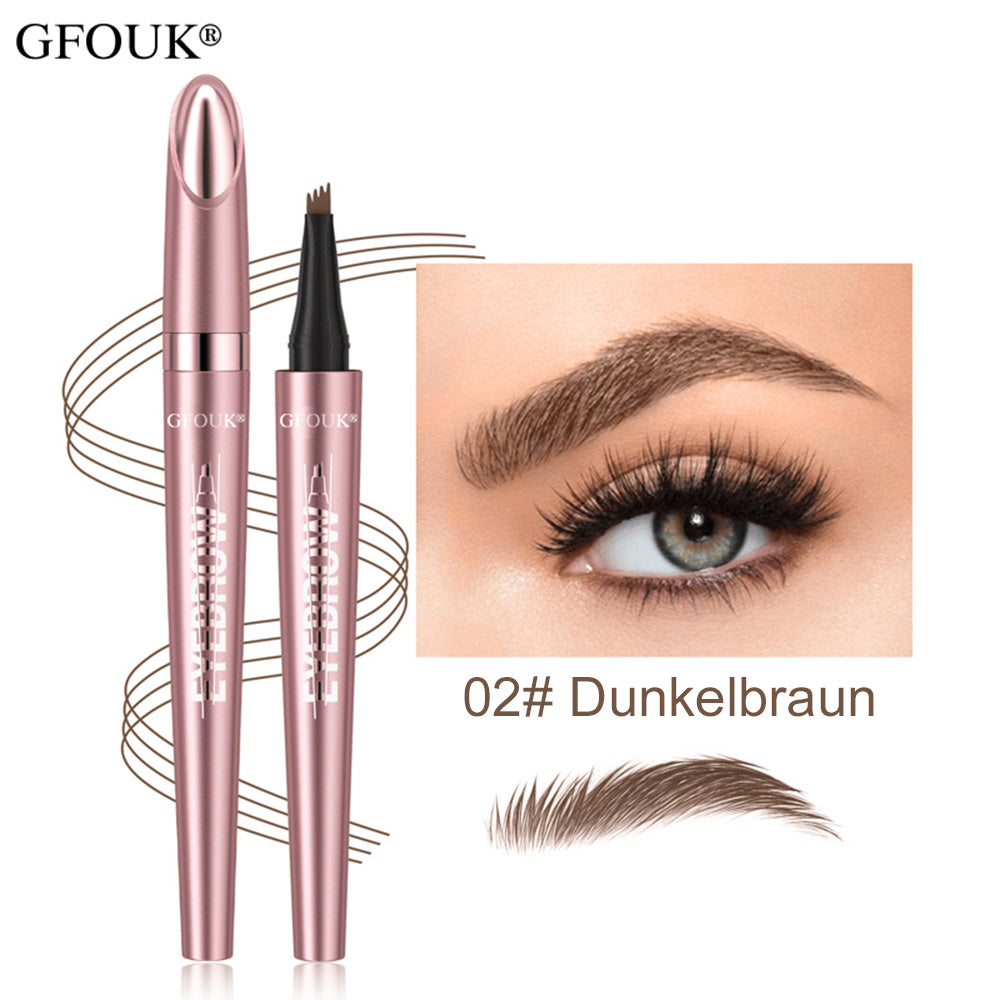 🪄3D Microblading Augenbrauenstift (4 Spitzen) – Wasserfest, Wischfest & Natürlicher Look – 24h Halt