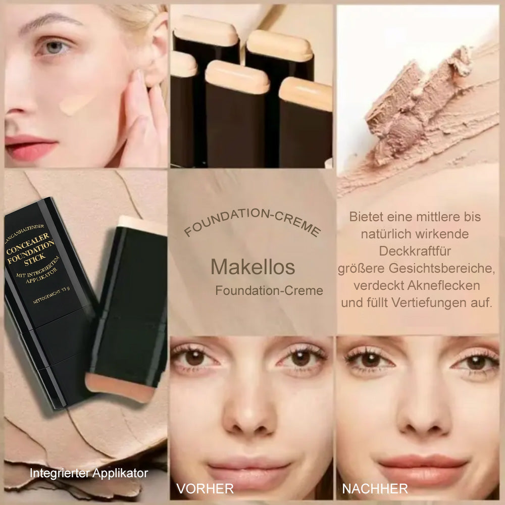 🫧 2-in-1 Foundation & Concealer Stick mit integriertem Pinsel