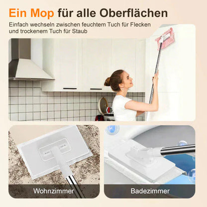 ✨ 360° Mehrzweck-Magie-Mopp – Nass- & Trockenreiniger für Böden, Wände & Fenster (Jedes Tuch verwendbar)