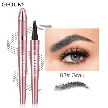 🪄3D Microblading Augenbrauenstift (4 Spitzen) – Wasserfest, Wischfest & Natürlicher Look – 24h Halt