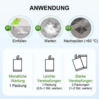💥 Leistungsstarkes tägliches Rohrreinigungspulver – Schnellwirkend, sicher & schonend für Küche, Bad & Dusche 🏠