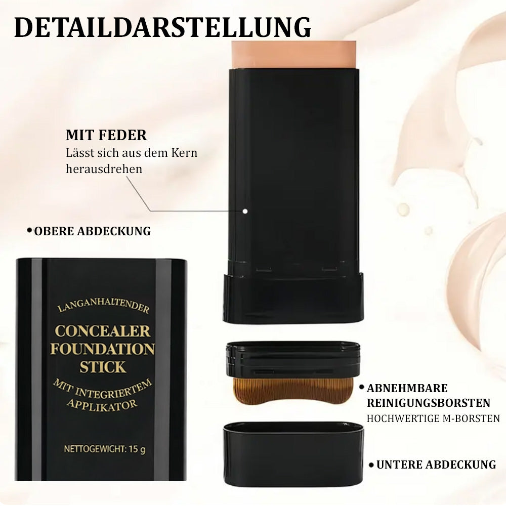 🫧 2-in-1 Foundation & Concealer Stick mit integriertem Pinsel