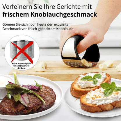 ✨ Profi Edelstahl Knoblauchpresse – Manuelle Wippe für Knoblauch & Ingwer (Spülmaschinenfest)